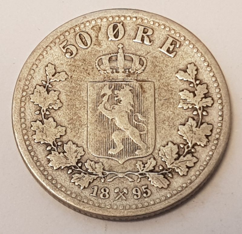 50 øre 1895 kv. svak 1 (nr. 1)