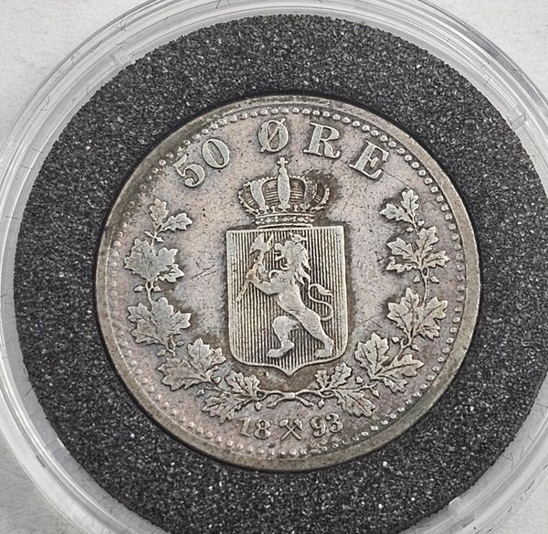Hovedbilde 50 øre 1893 kv. svak 1 