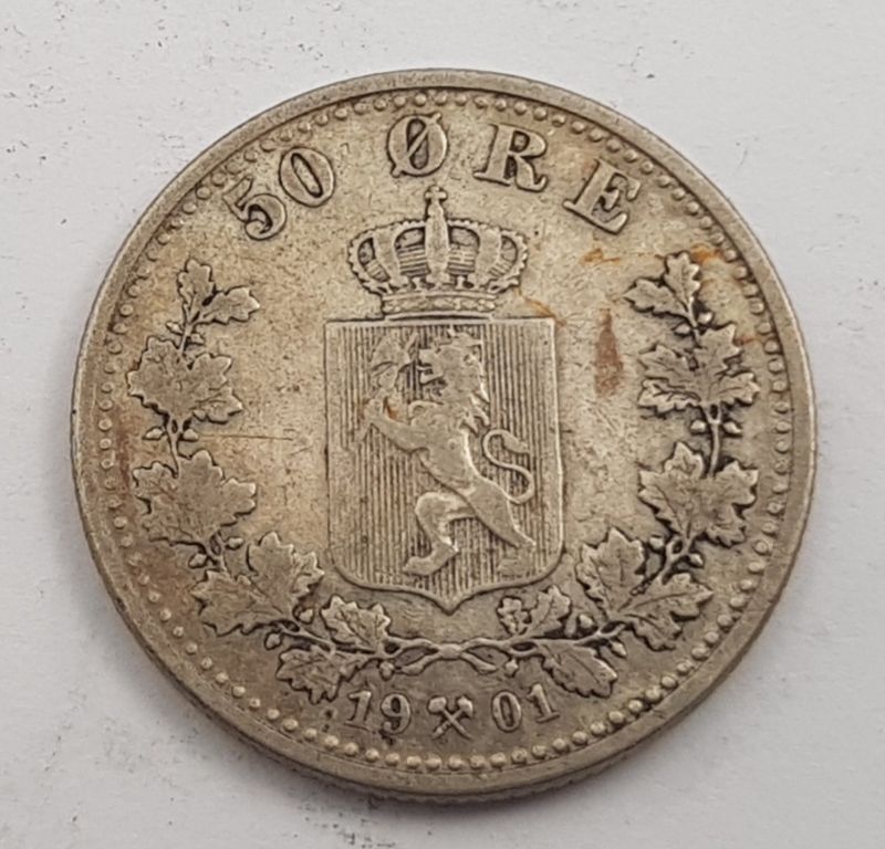 50 øre 1901 kv. svak 1