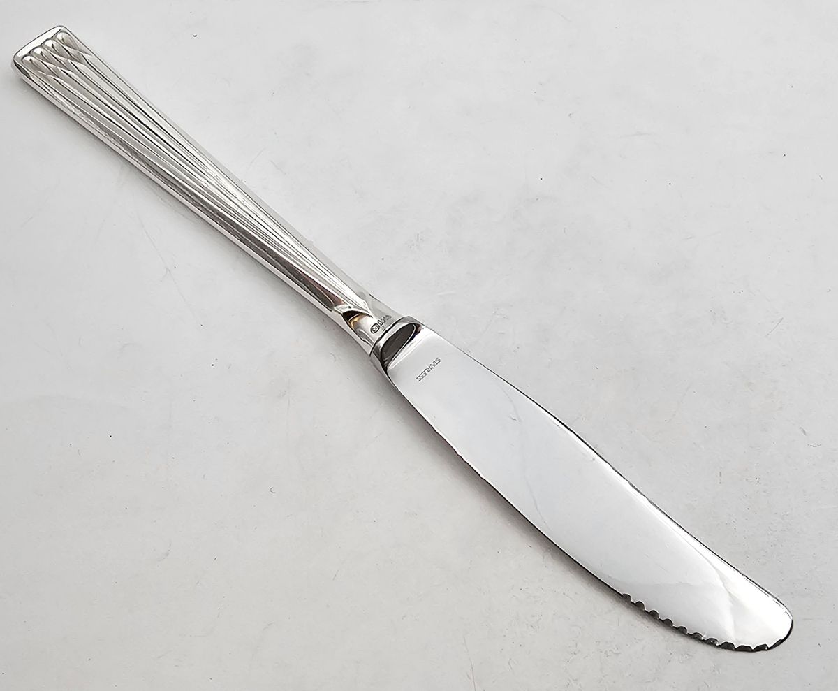 Arvesølv: Stor spisekniv 21,5 cm m/tagger