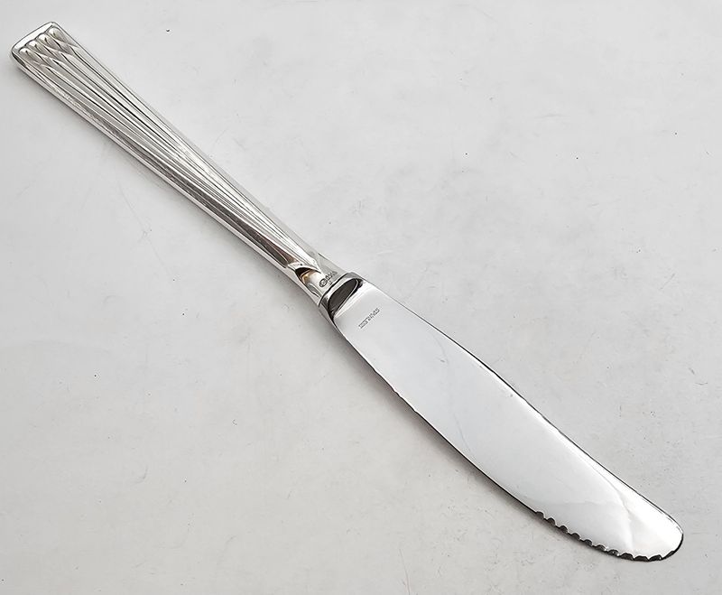 Arvesølv: Stor spisekniv 21,5 cm m/tagger