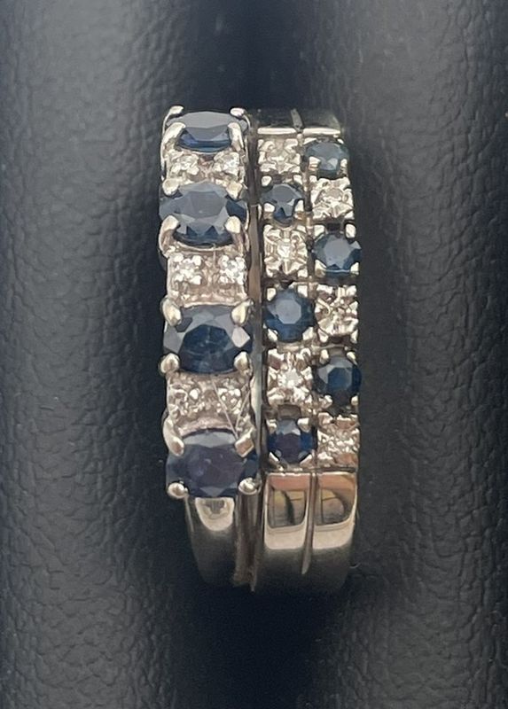 Ring i 14 K med diamanter og safirer?