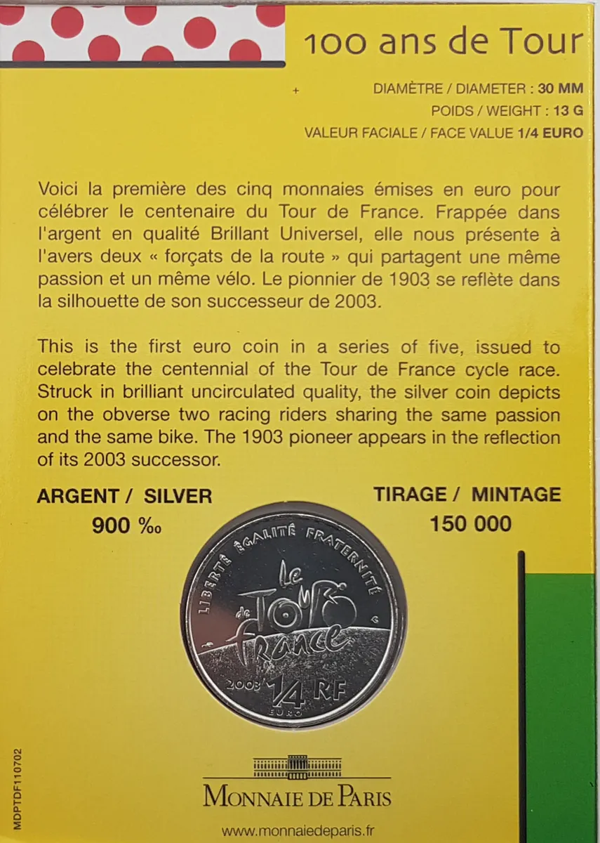 Frankrike: Tour de France 100 år 2003