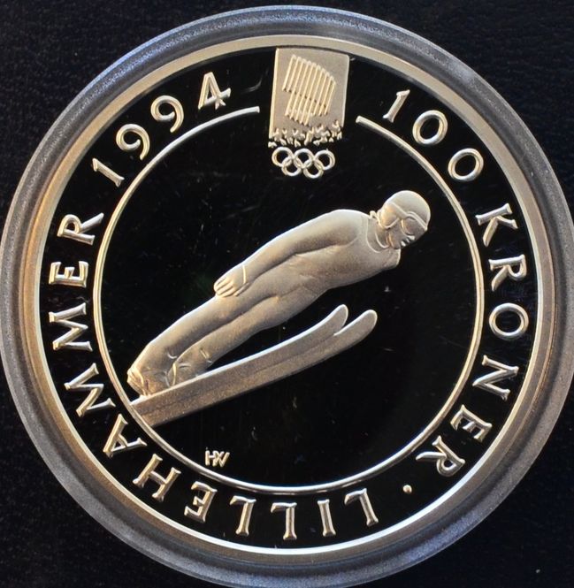 Hovedbilde 100 kr 1992 - Skihopper