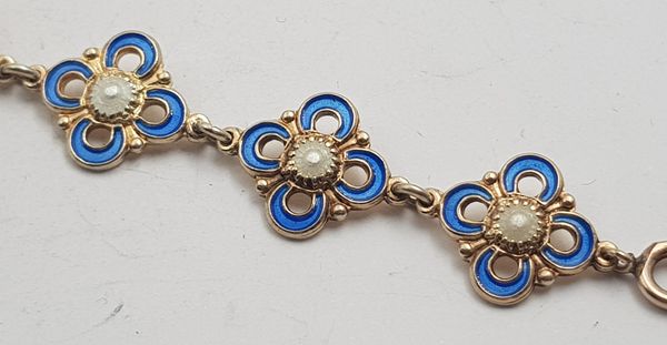 Hovedbilde Armbånd i blå/hvit emalje i 925 S av Willy ...