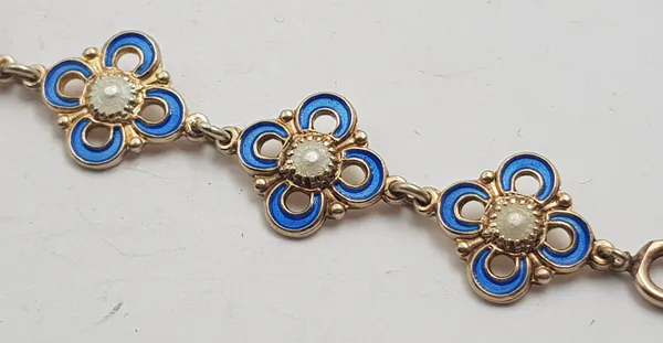 Hovedbilde Armbånd i blå/hvit emalje i 925 S av Willy ...