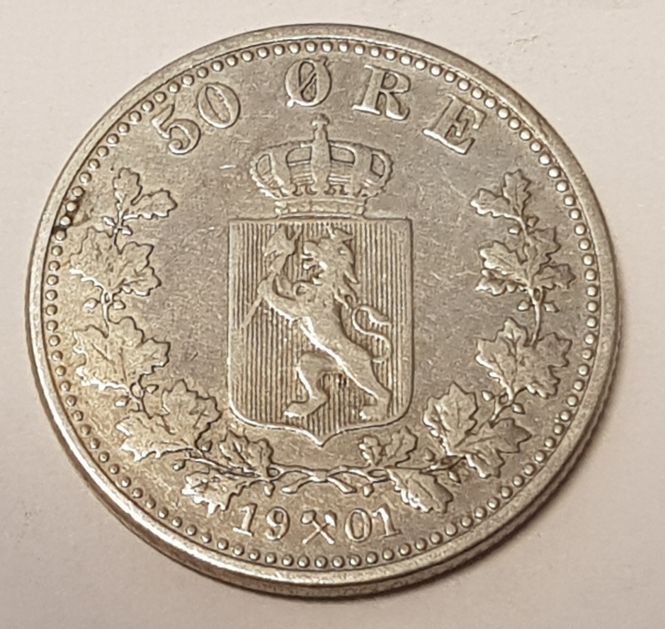 Hovedbilde 50 øre 1901 kv. 1 (nr. 1)