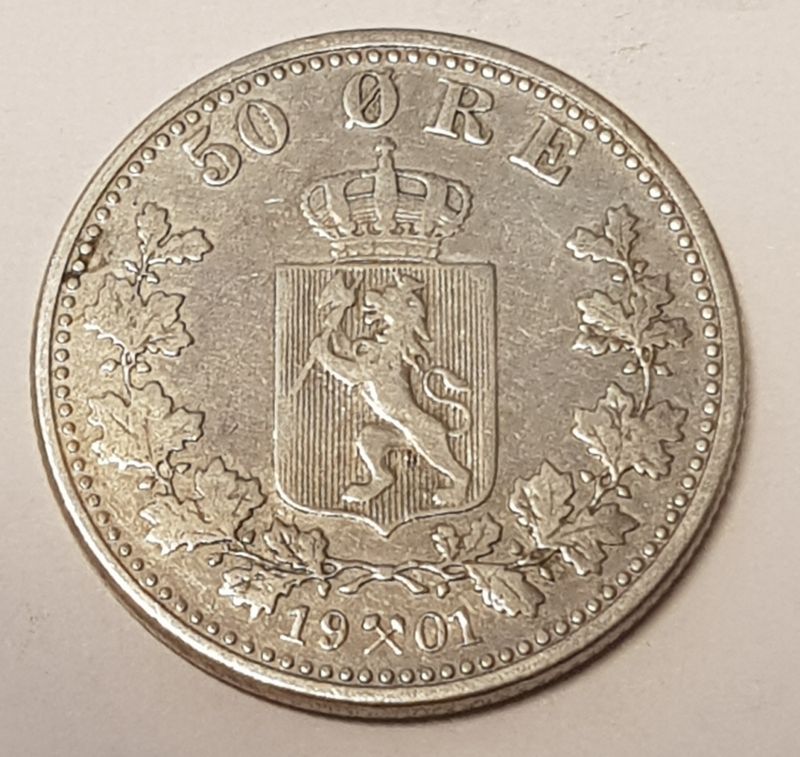 50 øre 1901 kv. 1 (nr. 1)