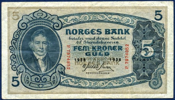 Hovedbilde 5 kr 1938 P.7974852 kv. 1/1-