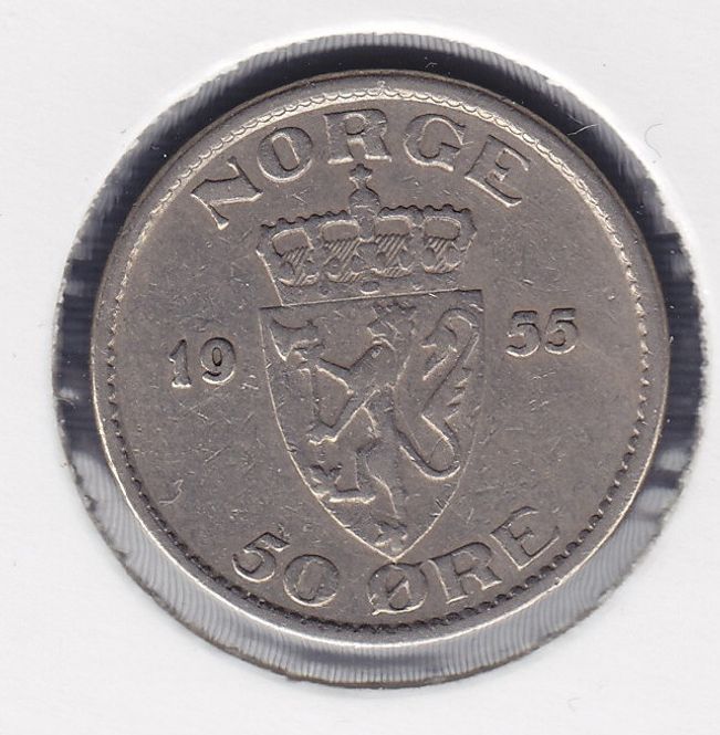 Hovedbilde 50 øre 1955 kv. 1